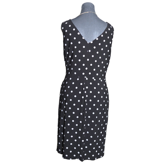 Lauren Ralph Lauren Dress Sz 12 Polka Dot Wrap Chiffon Sheer Holiday Party EUC - Picture 3 of 10